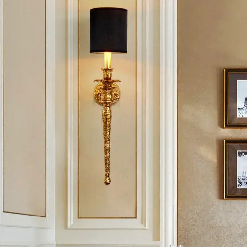 Gold Black Copper 73cm Wall Sconce