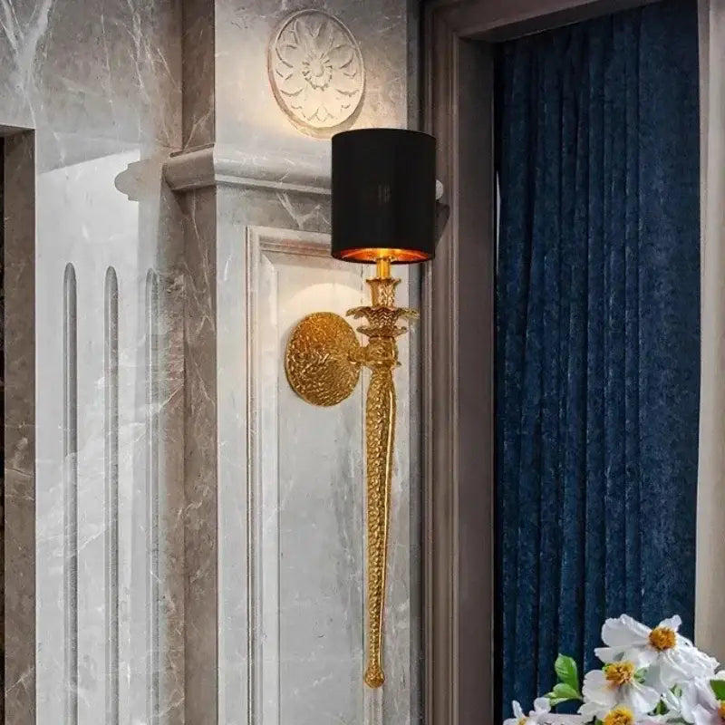 Gold Black Copper 73cm Wall Sconce