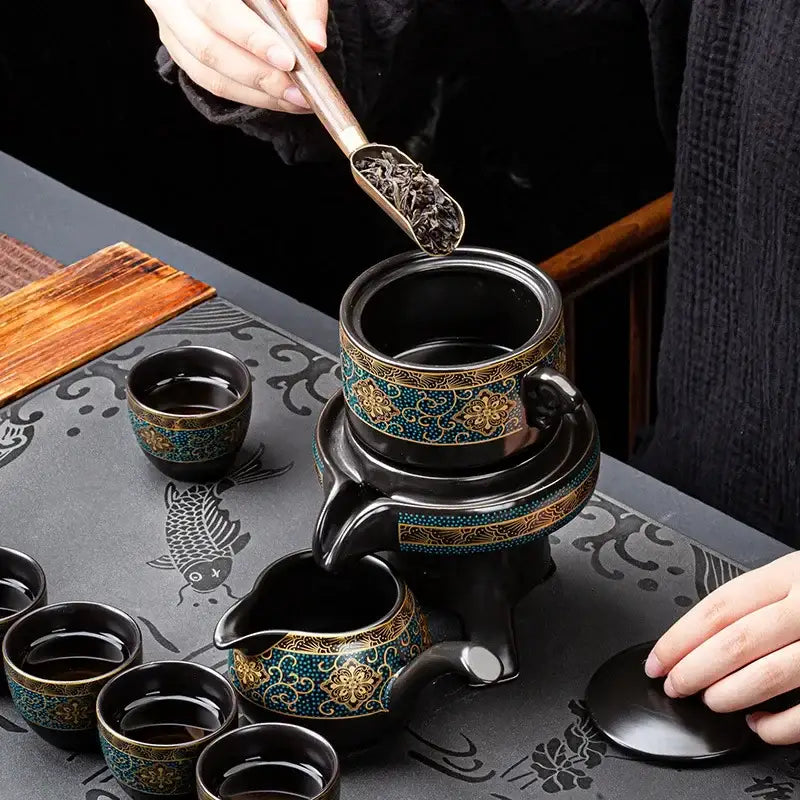 Turquoise Ceramic Tea Set