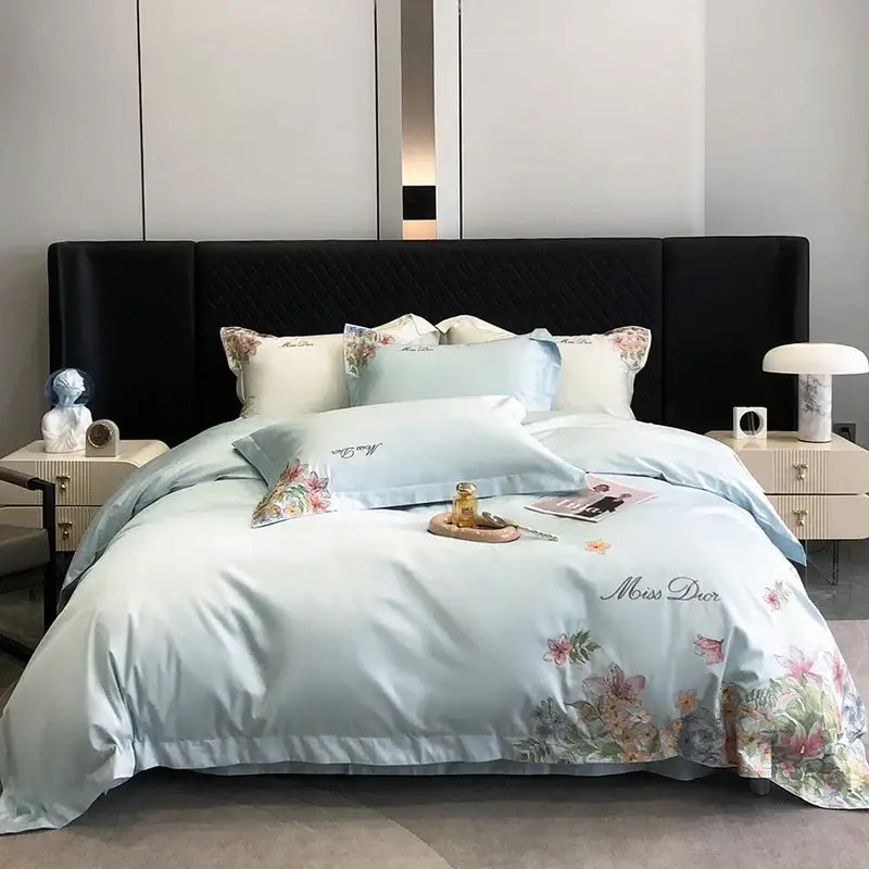 White Floral Cotton Bedding
