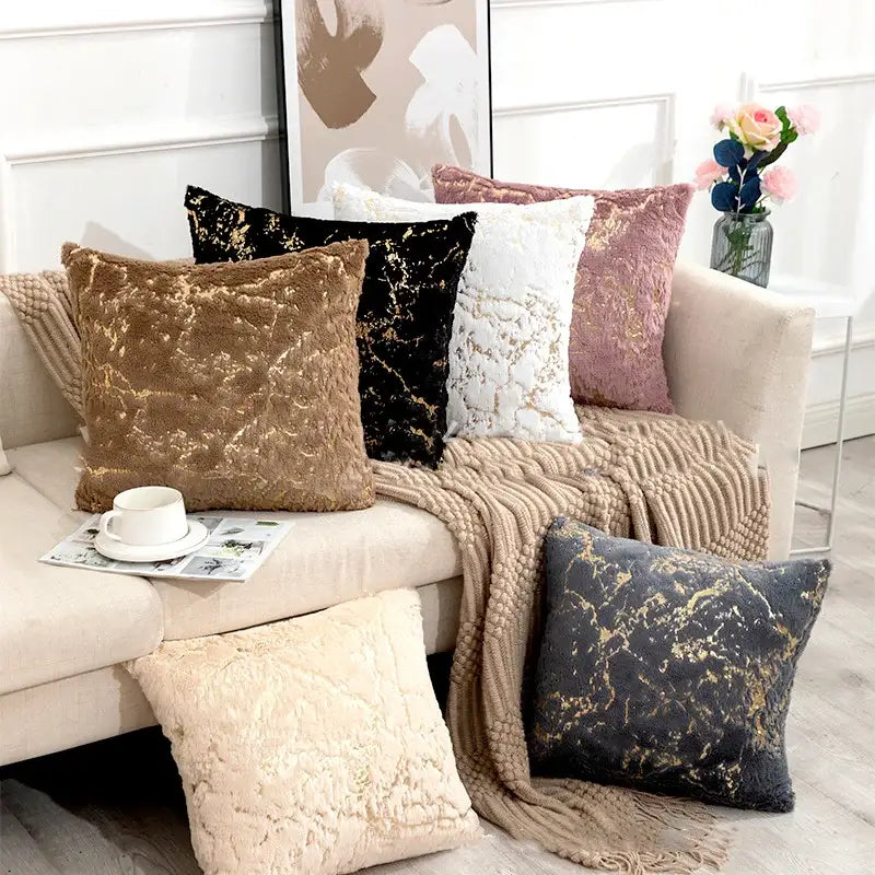 White Fur Cushion Cover