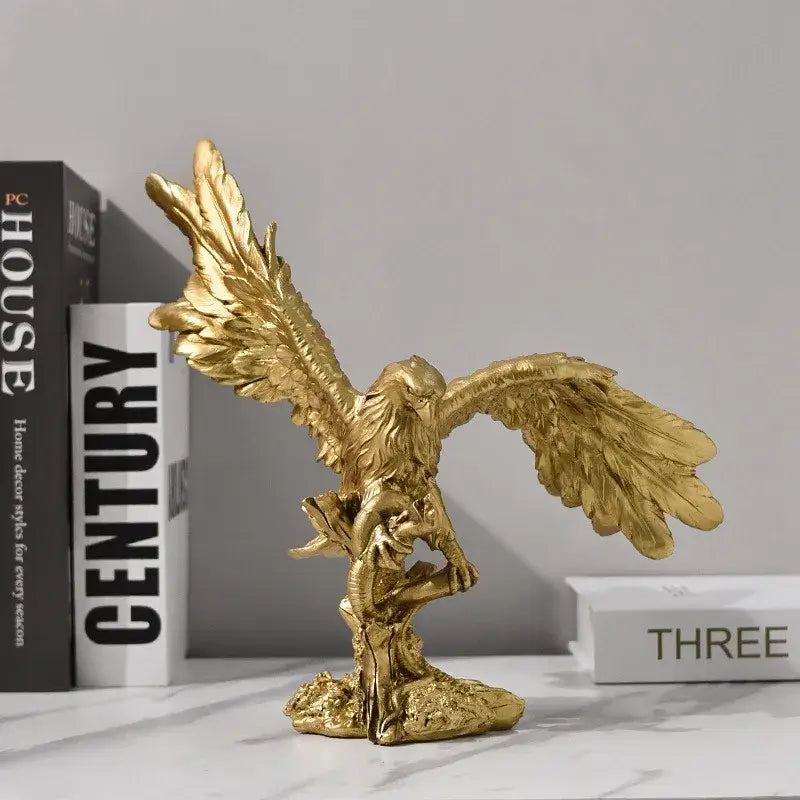 Gold Resin Eagle Sculpture