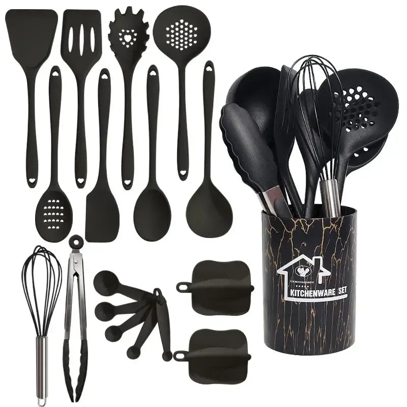 Pink Silicone Cooking Set