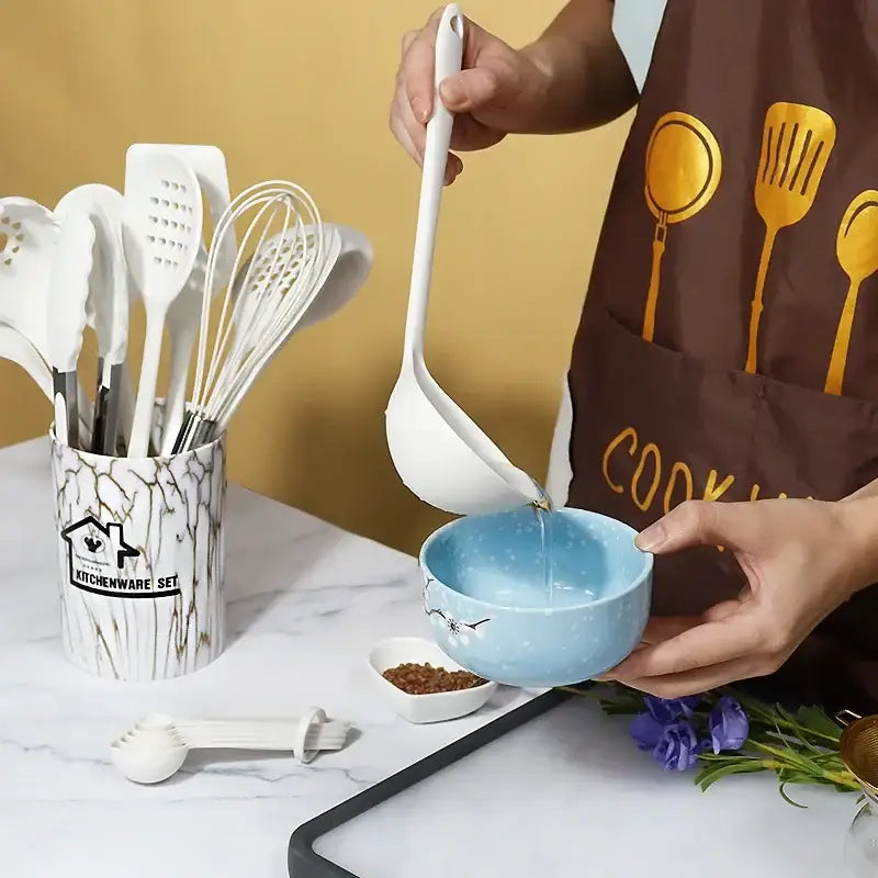 Pink Silicone Cooking Set