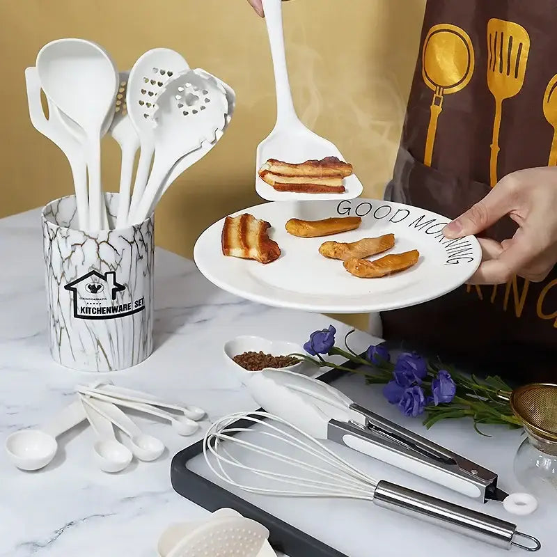 Pink Silicone Cooking Set