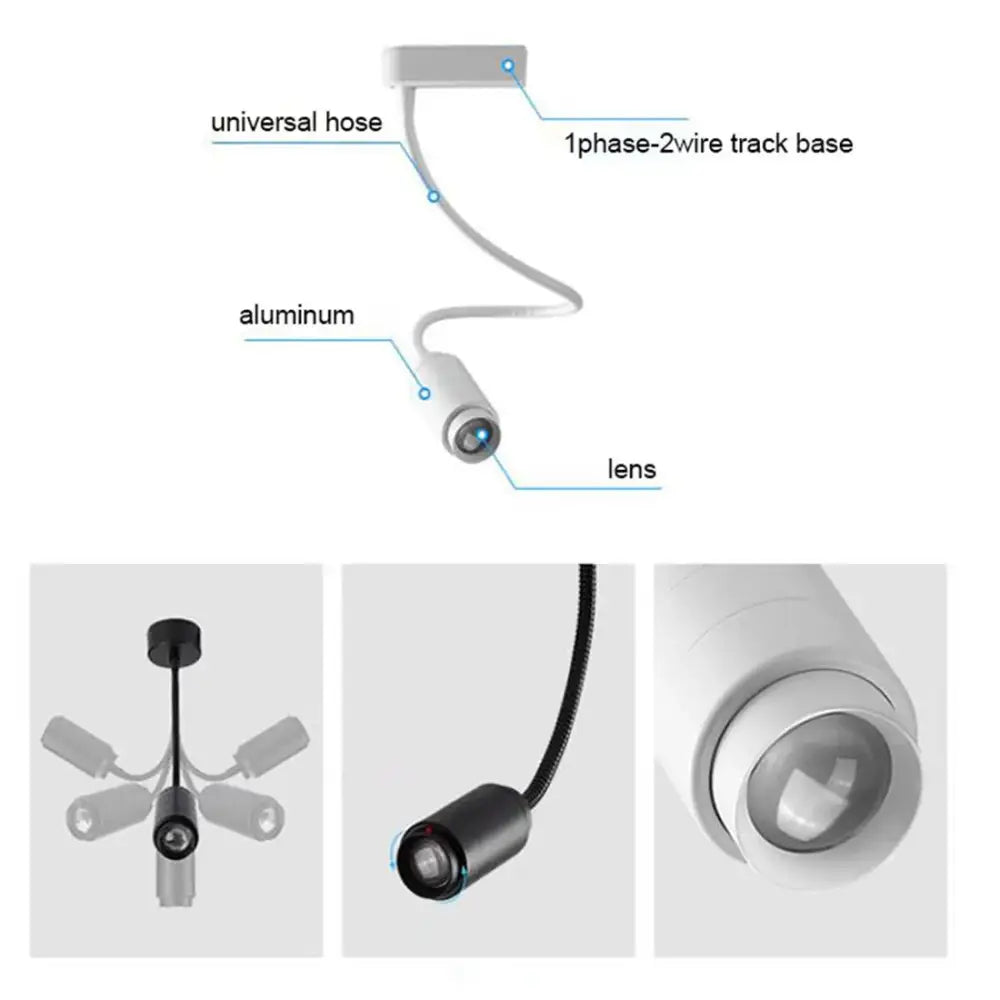 Black Adjustable Track Light 18W for Stores