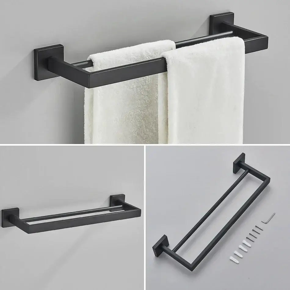 Black Modern Towel Rack