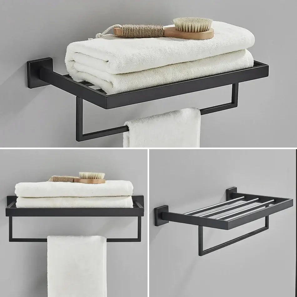 Black Modern Towel Rack