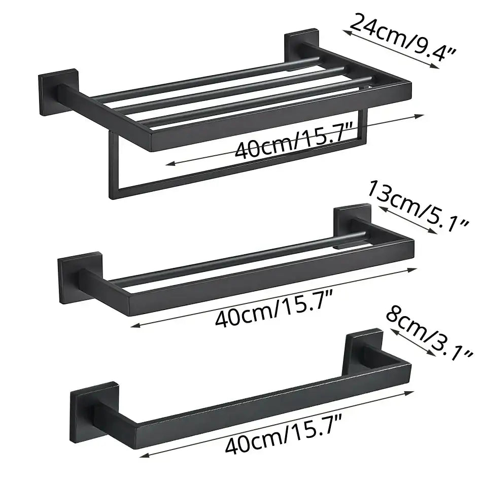 Black Modern Towel Rack