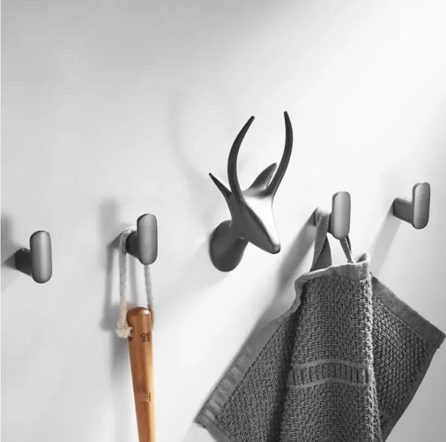 Gray Brass Deer Hook
