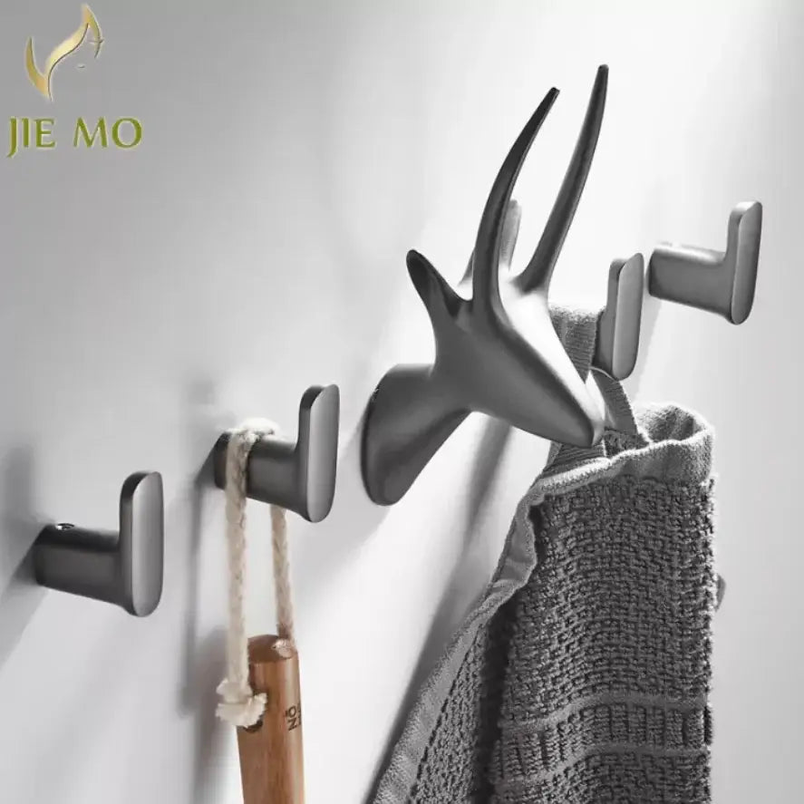 Gray Brass Deer Hook