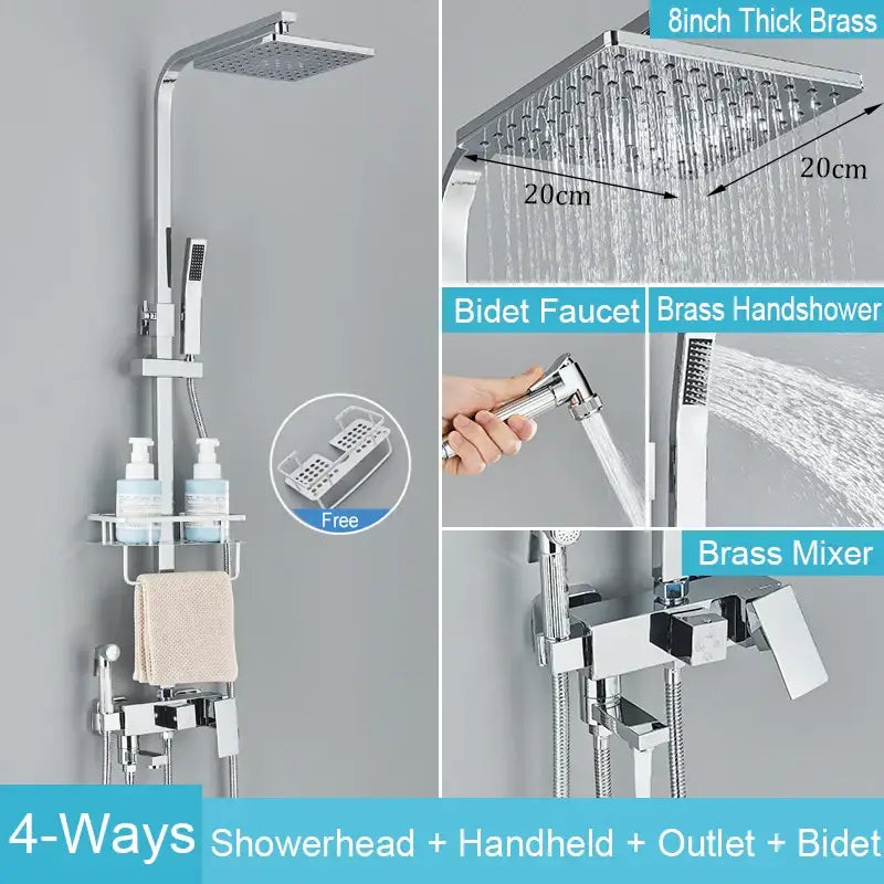 Black Brass Shower Set
