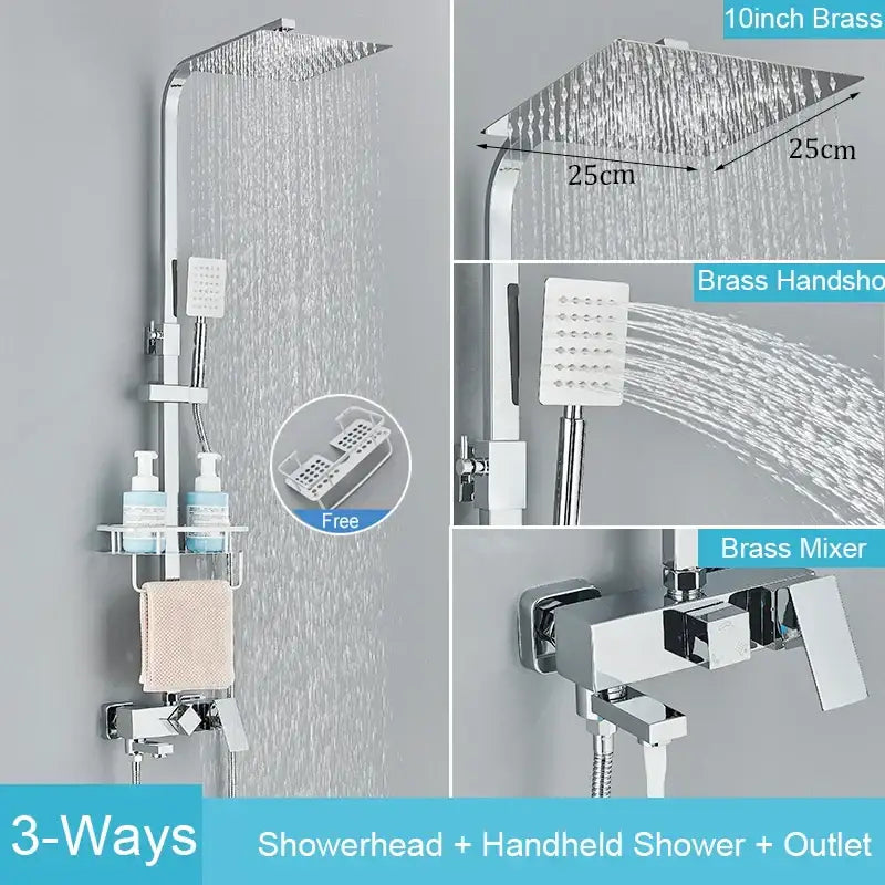 Black Brass Shower Set
