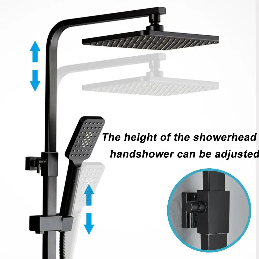 Black Brass Shower Set
