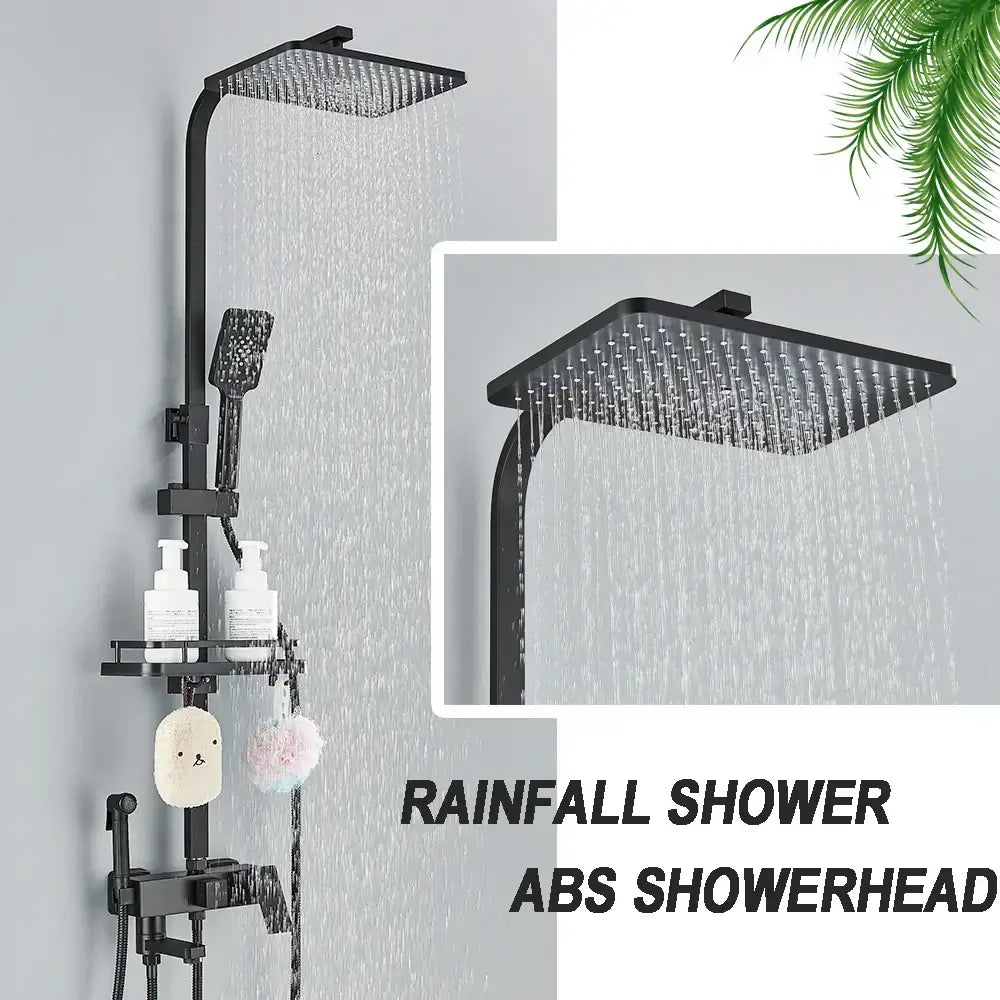 Black Brass Shower Set