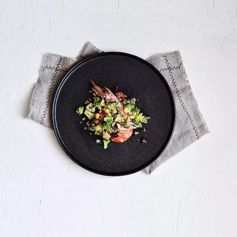 Black Ceramic Dinner Plate
