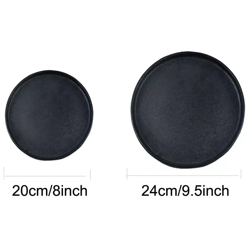 Black Ceramic Dinner Plate