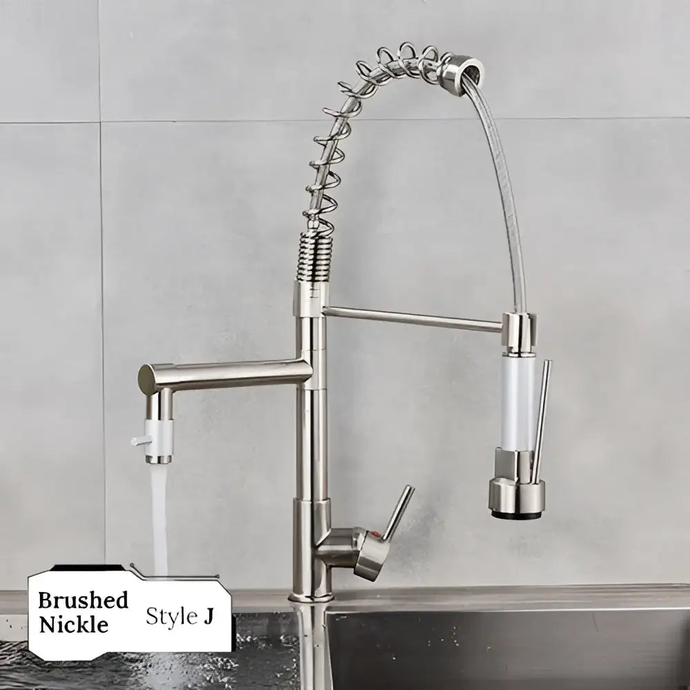 Black Brass Kitchen Faucet with Swivel Spout