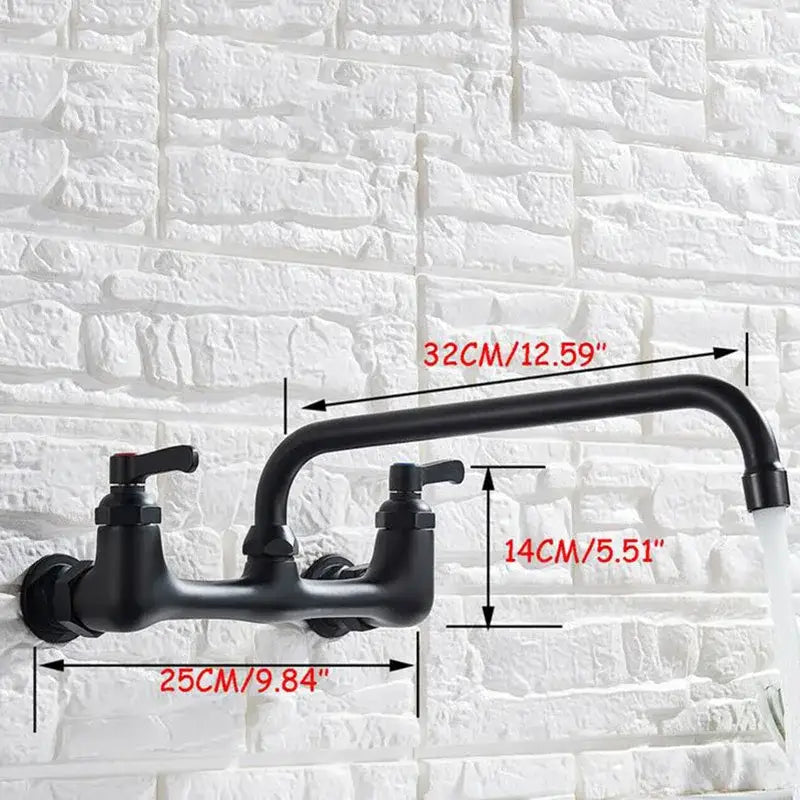 Black Matte Swivel Kitchen Faucet Dual Handle
