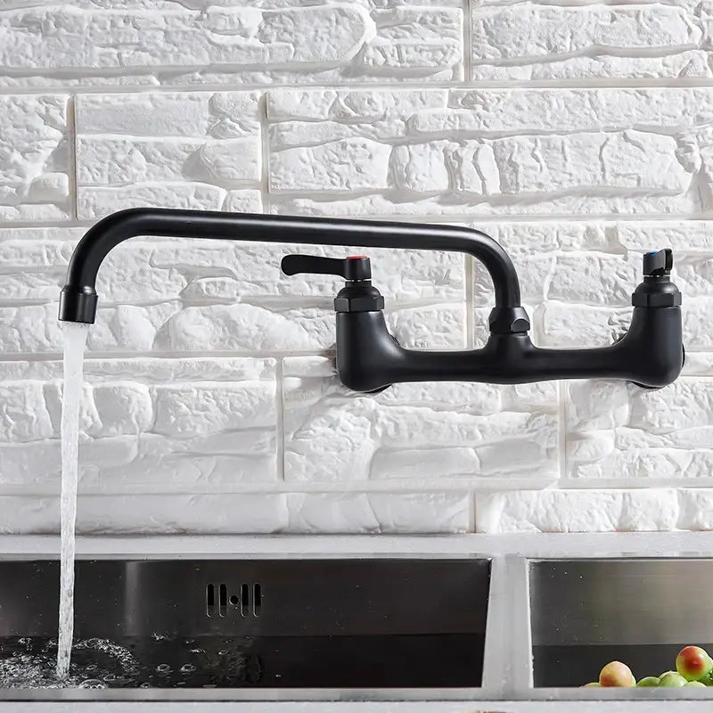 Black Matte Swivel Kitchen Faucet Dual Handle