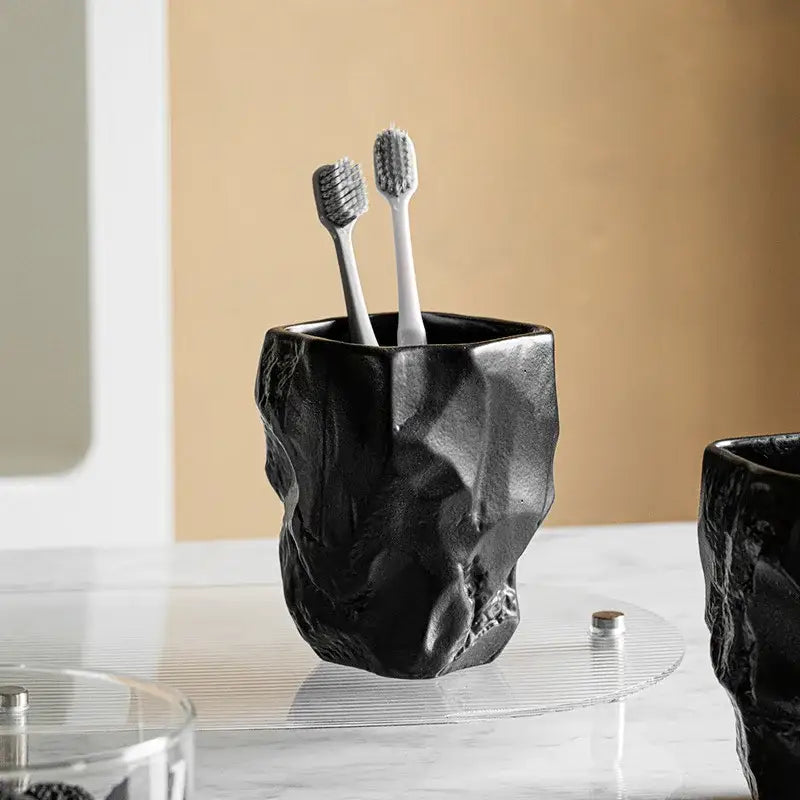 Black Silicone Mouthwash Cup