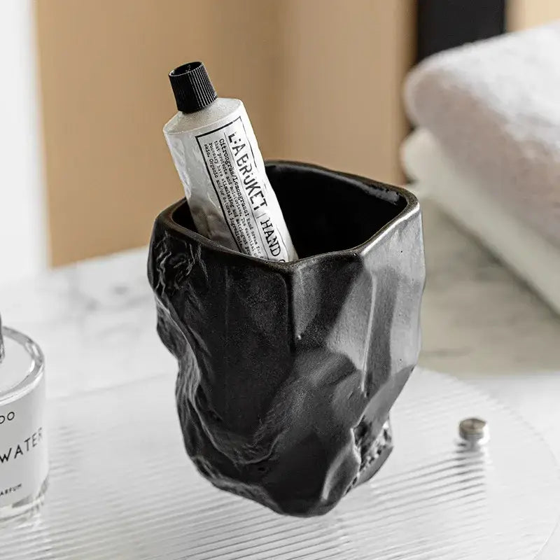 Black Silicone Mouthwash Cup