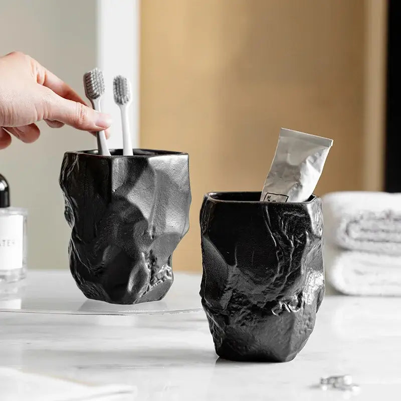 Black Silicone Mouthwash Cup