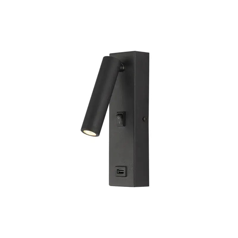 Black Matte LED Wall Sconce with USB Port