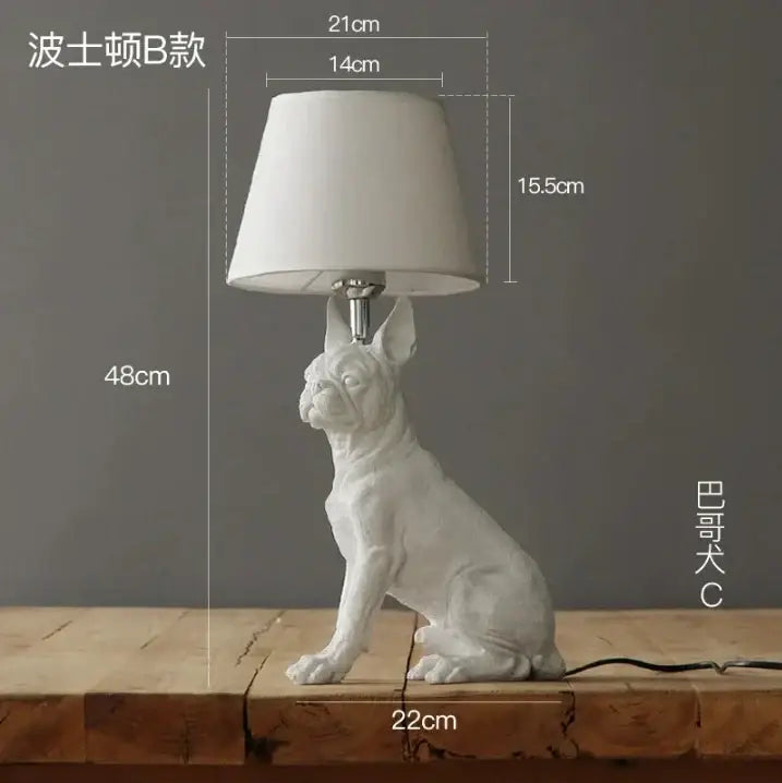 Black White Dog Table Lamp