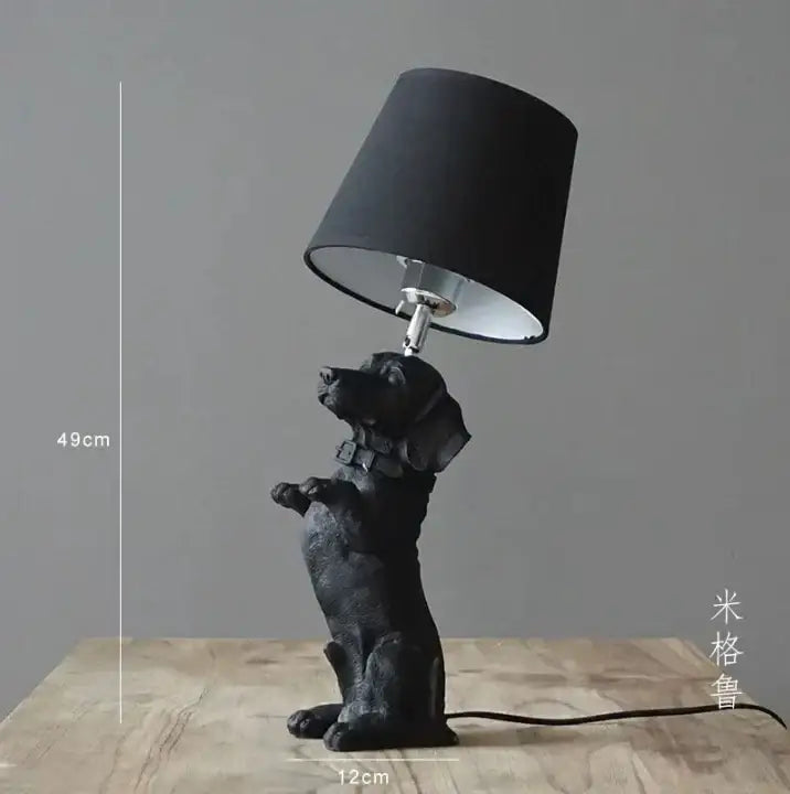 Black White Dog Table Lamp