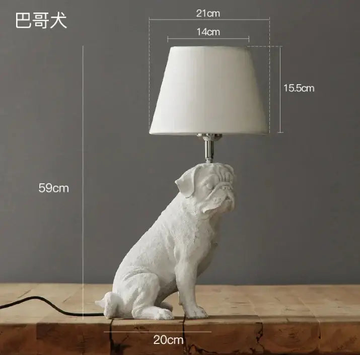 Black White Dog Table Lamp