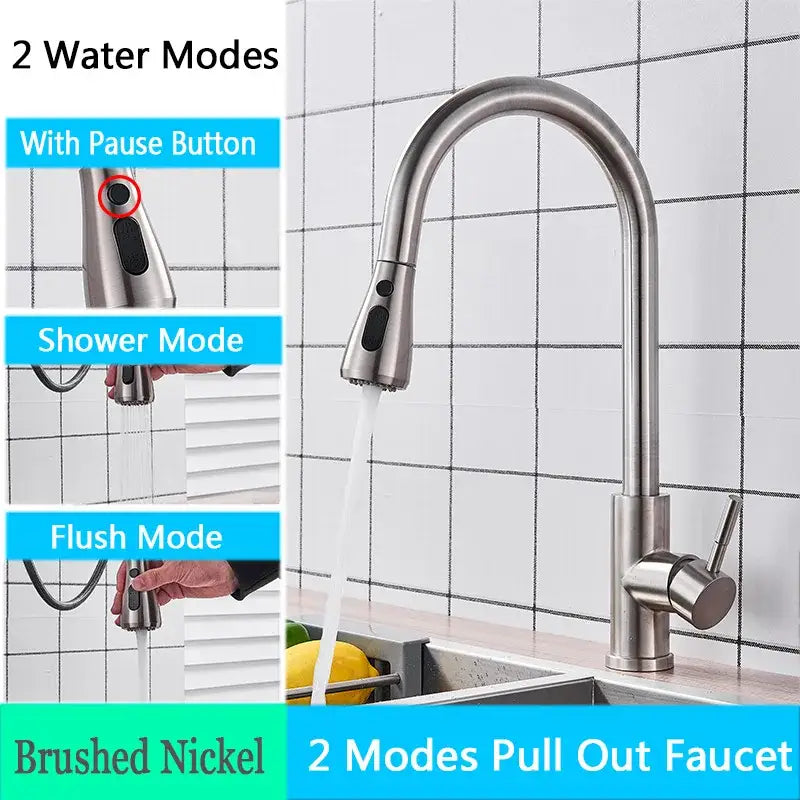 Black High Arc Kitchen Faucet