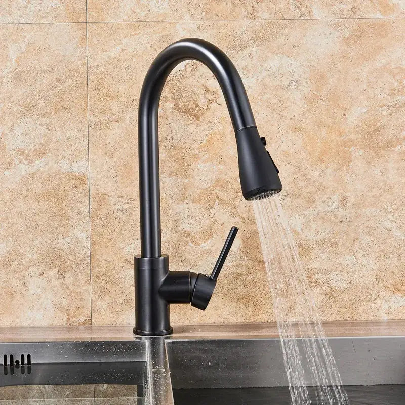 Black High Arc Kitchen Faucet