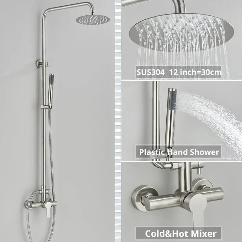 Matte Black Rainfall Shower Set