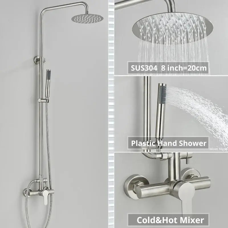Matte Black Rainfall Shower Set