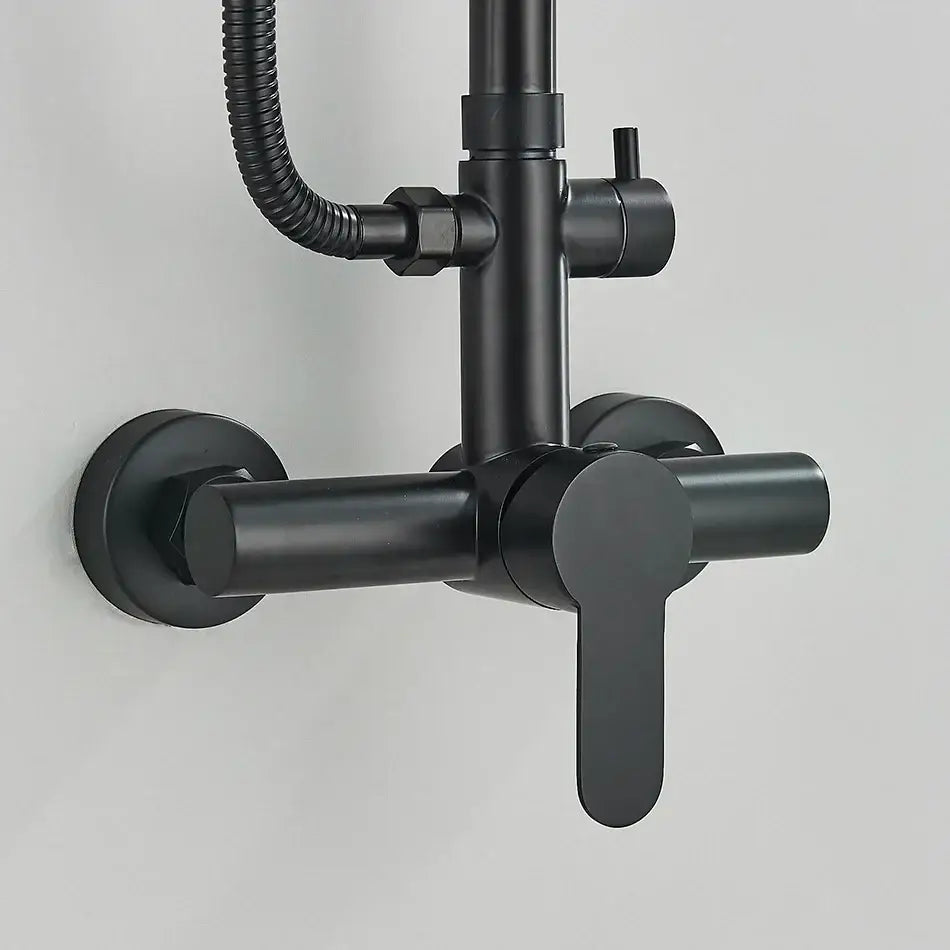 Matte Black Rainfall Shower Set