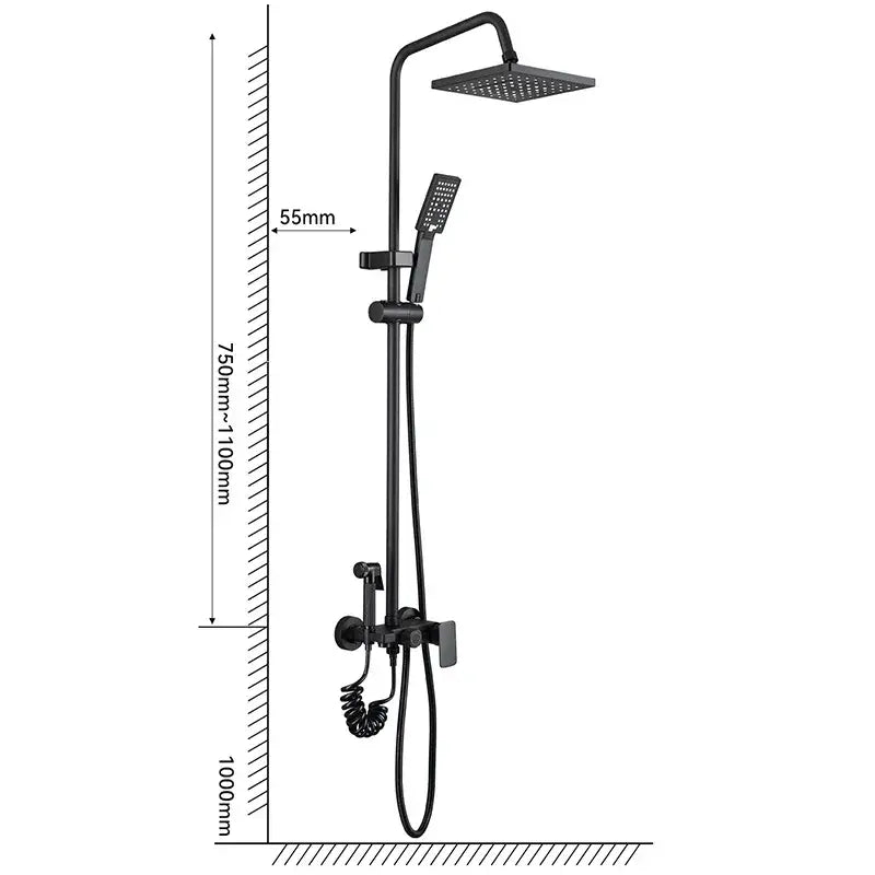 Matte Black Handheld Shower Faucet