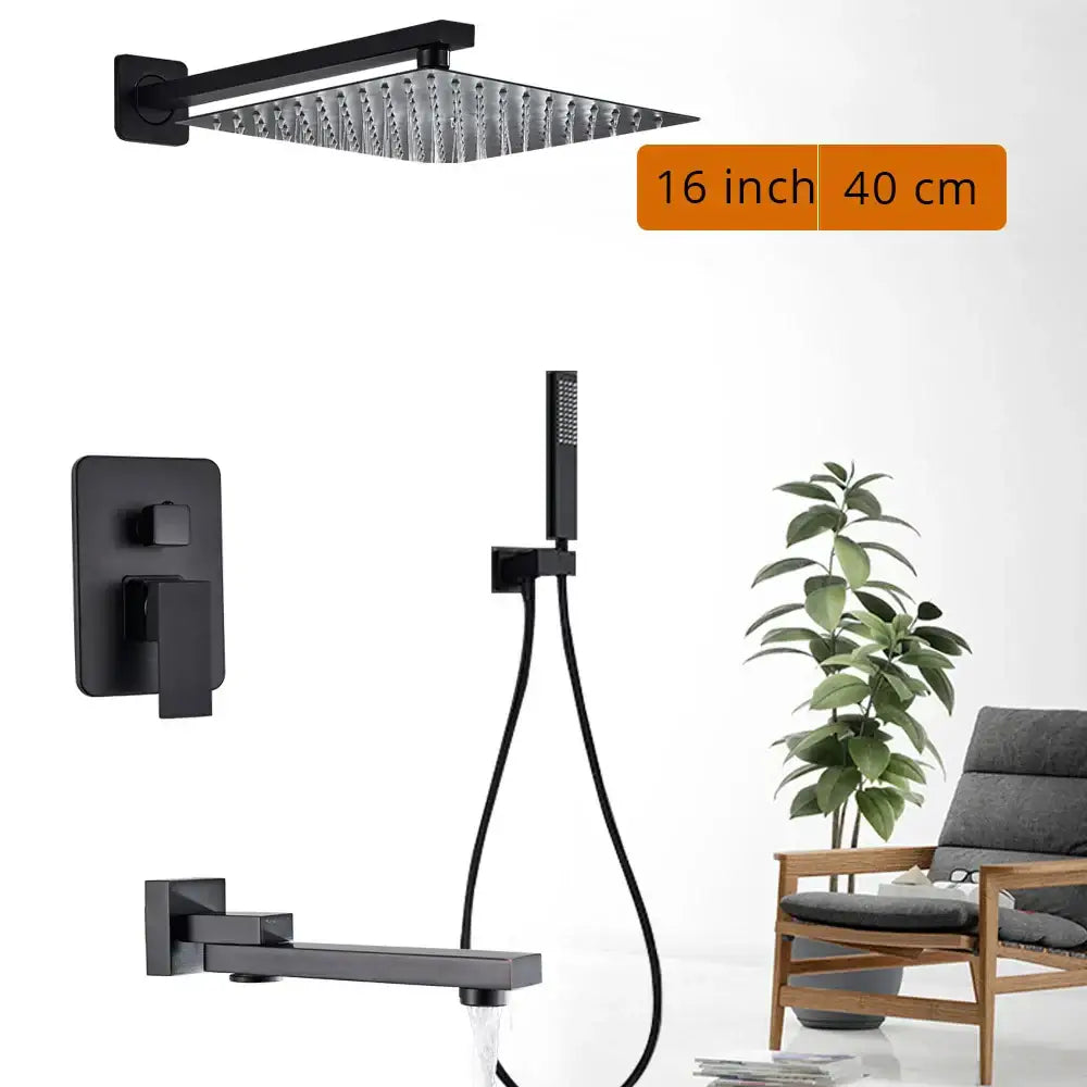 Matte Black Rain Shower