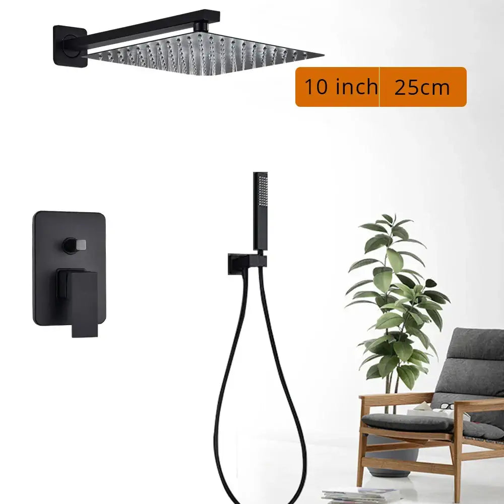 Matte Black Rain Shower