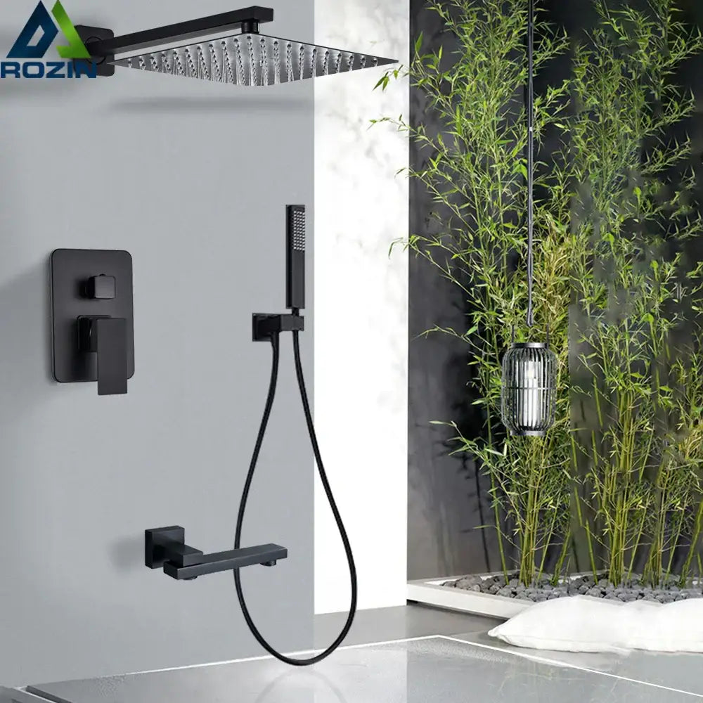 Matte Black Rain Shower