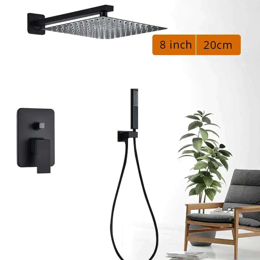 Matte Black Rain Shower
