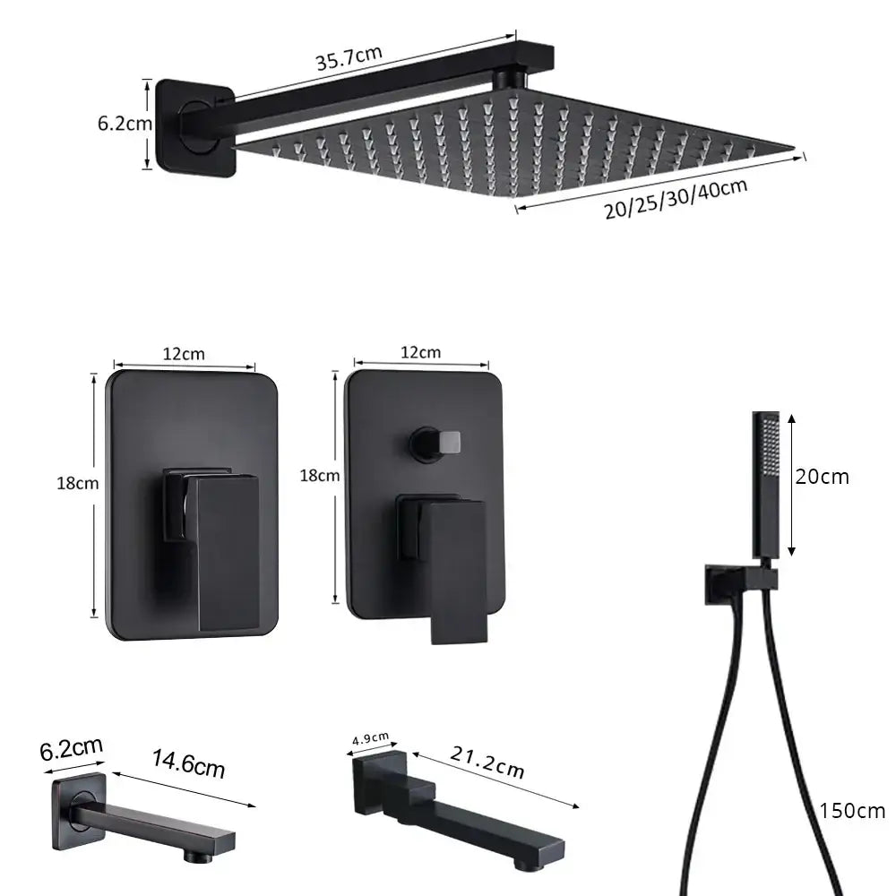 Matte Black Rain Shower