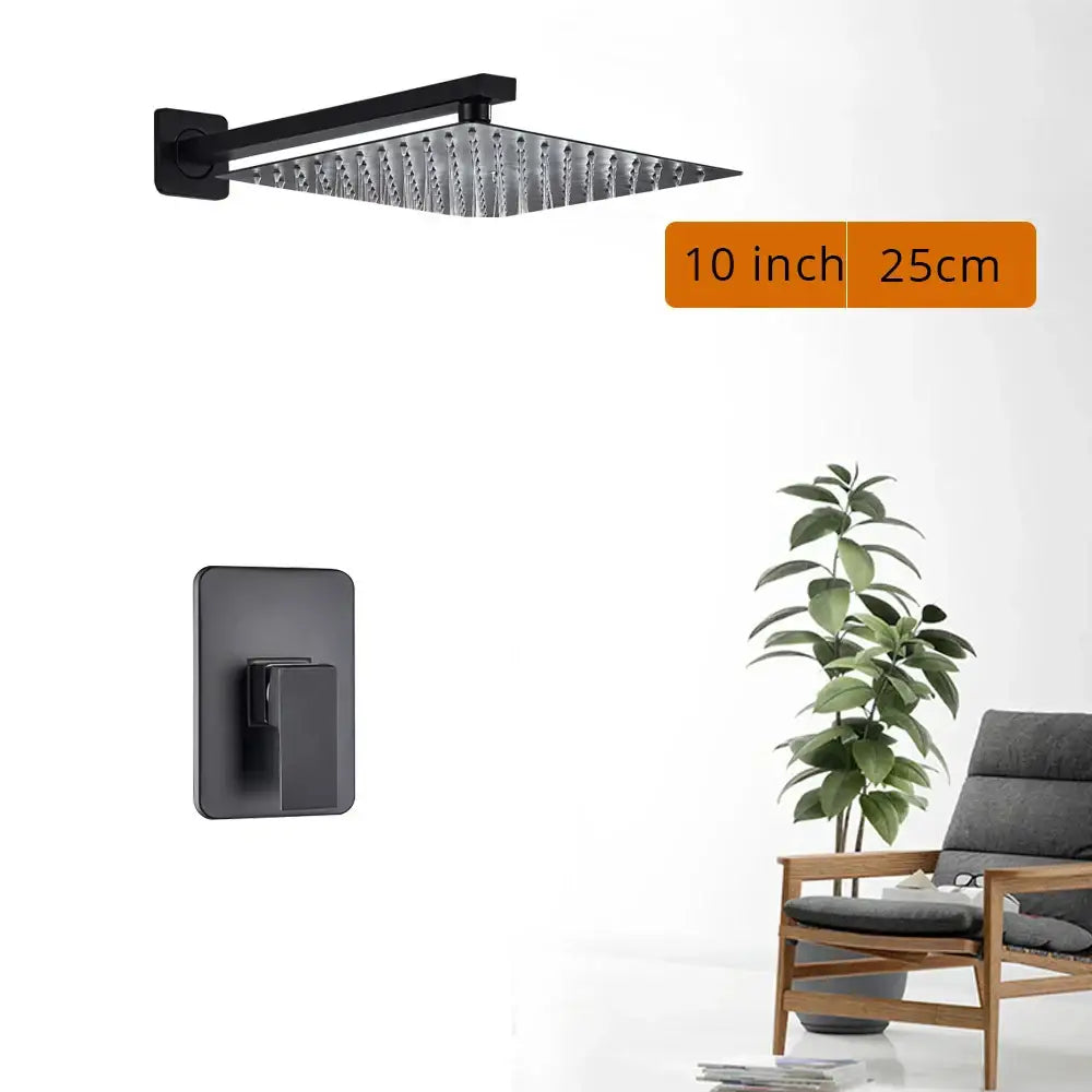 Matte Black Rain Shower