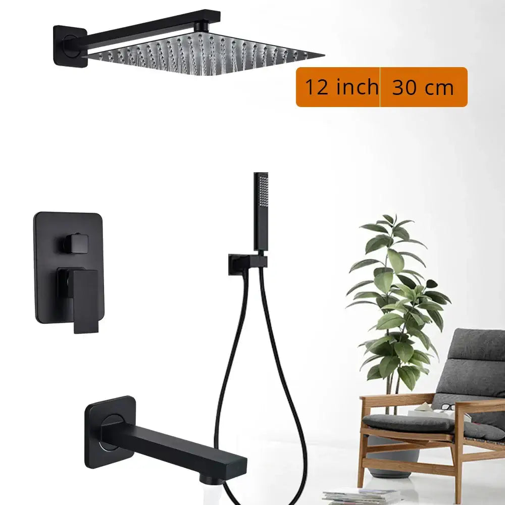 Matte Black Rain Shower