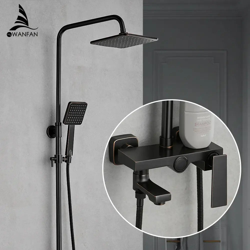 Black Square Rain Faucet