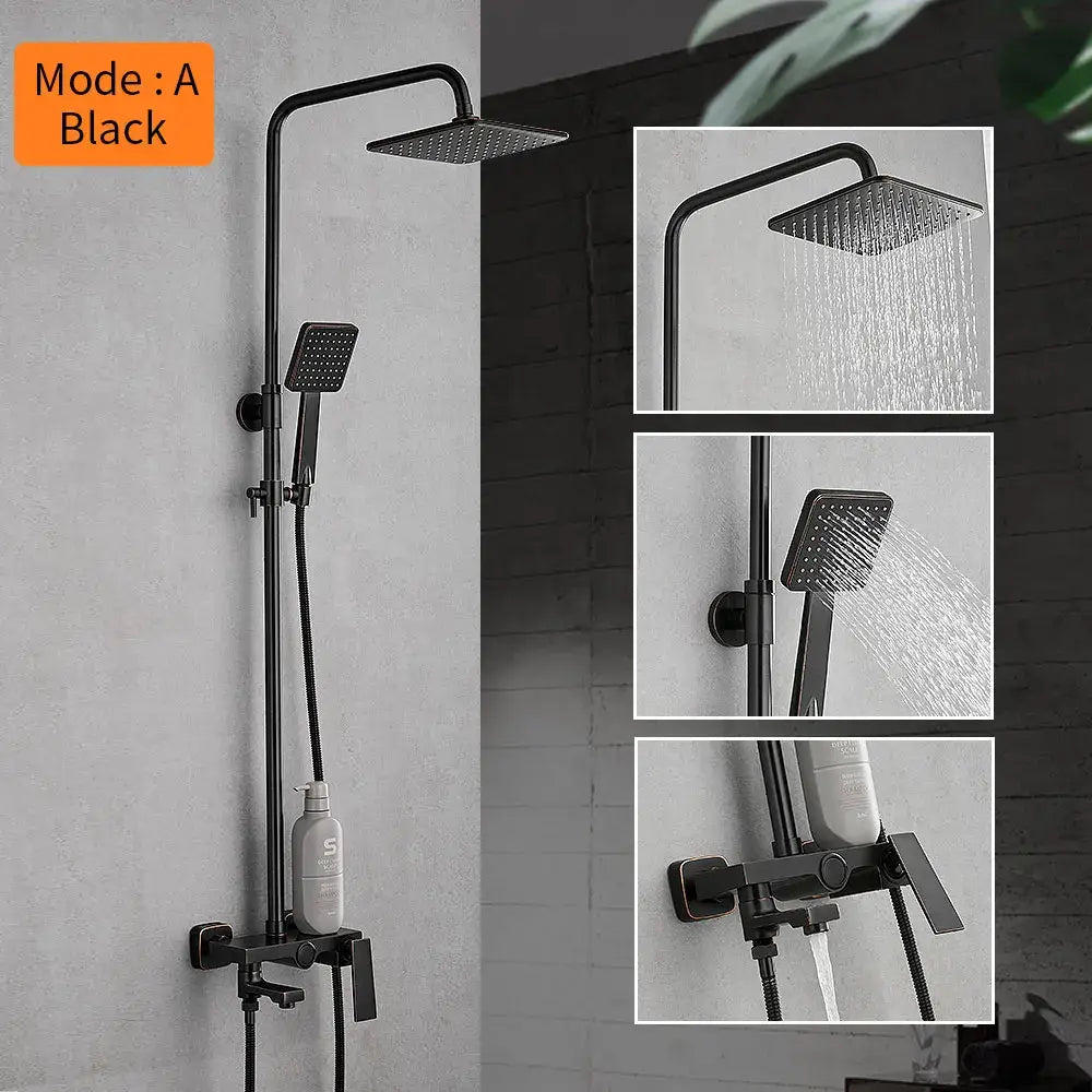Black Square Rain Faucet