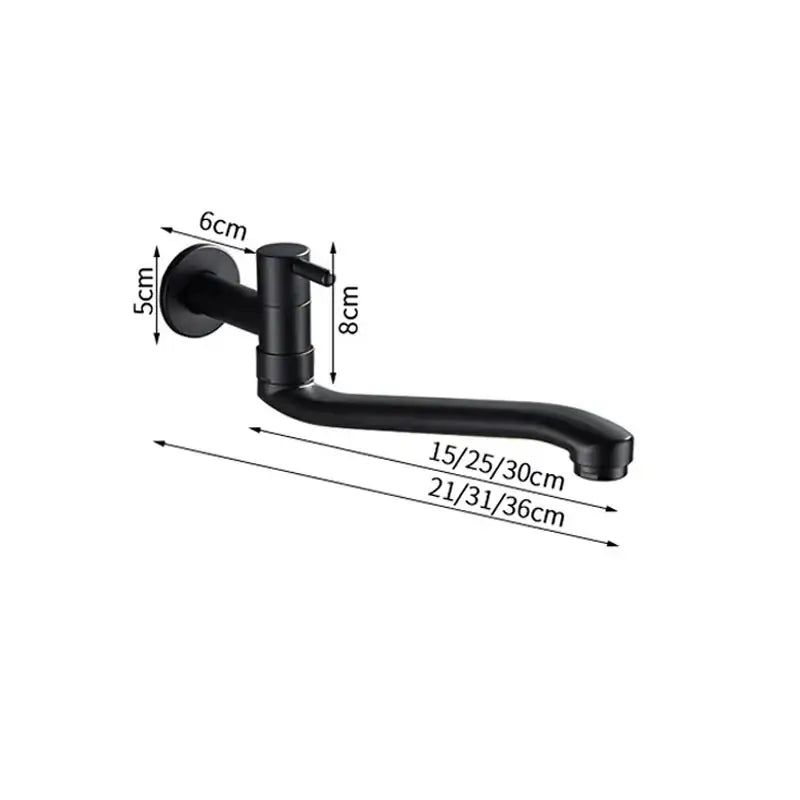 Black Swivel Kitchen Faucet 36cm 360-Degree