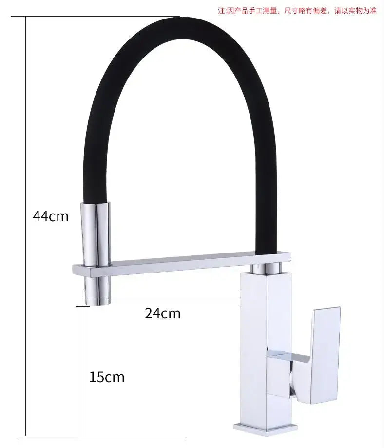Black Swivel Kitchen Faucet Pull-Down Spray