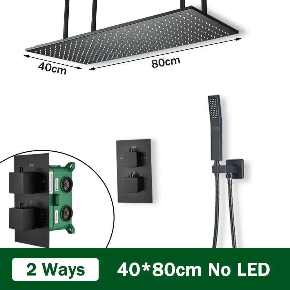 Black Thermostatic Shower Faucet