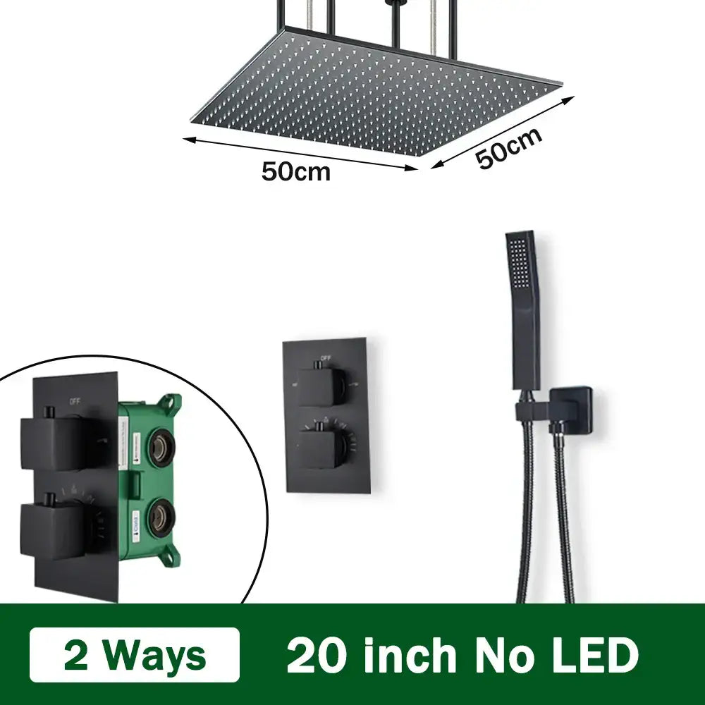 Black Thermostatic Shower Faucet